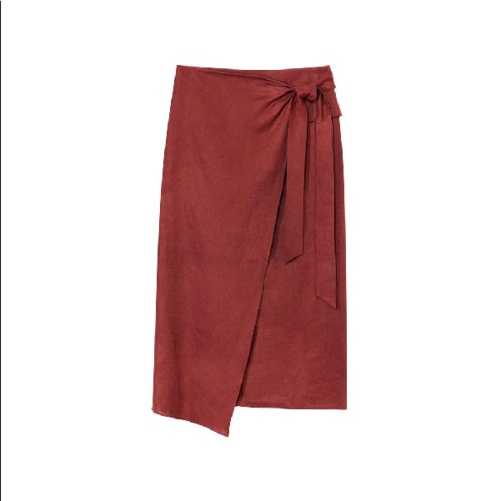 Tibi Canvas Linen Wrap Skirt